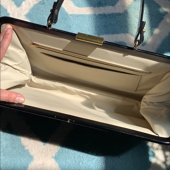 Vintage 60s top handle leather bag - Picture 4 of 8